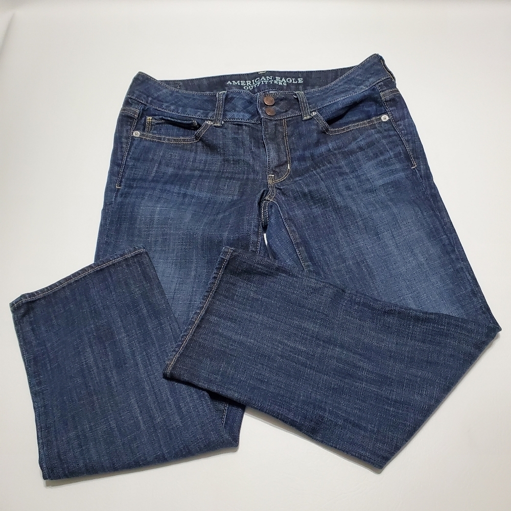 American Eagle Artist Crop Stretch Blue Jeans AEO RN 54485